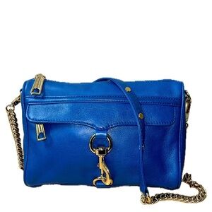 Rebecca Minkoff Blue Leather Crossbody Bag, w/Gold-Tone Accents